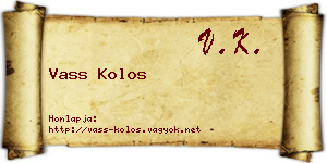 Vass Kolos névjegykártya